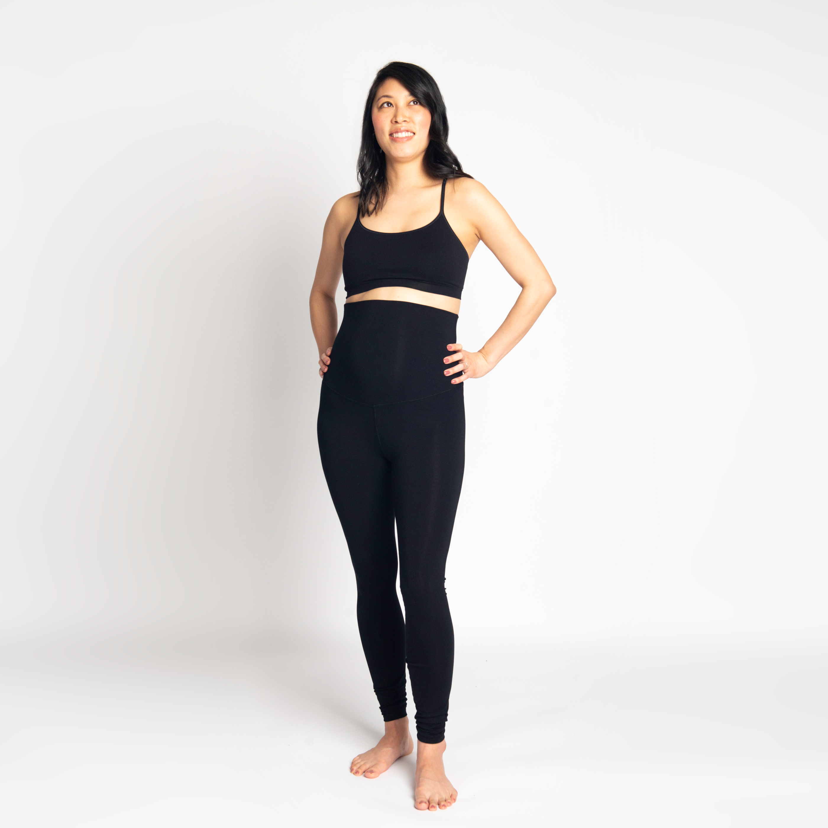 HIGH WAIST LEGGINGS Fold Over Waist Yoga Pants Dance Wear Comfy Home Wear Fold  Over Tights Navy -  Canada